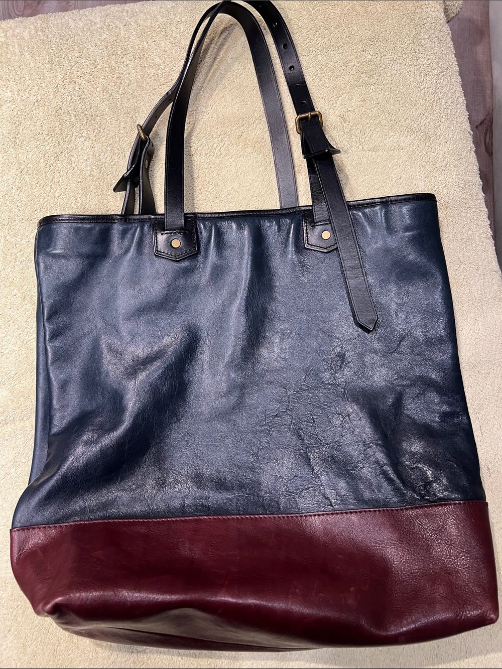 COACH 71395 Bleecker Colorblock Shopper Tote Leather